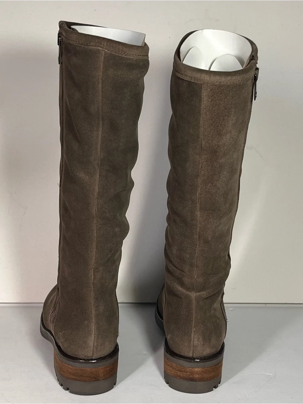 La Canadienne Cecile Stone Oiled Suede Tall Riding Boots